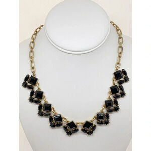J. Crew Black Faceted Cluster Necklace